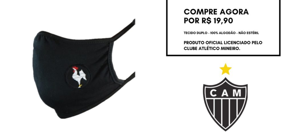 compre Máscara oficial de proteção do atlético mg compre agora e ajude o Galo