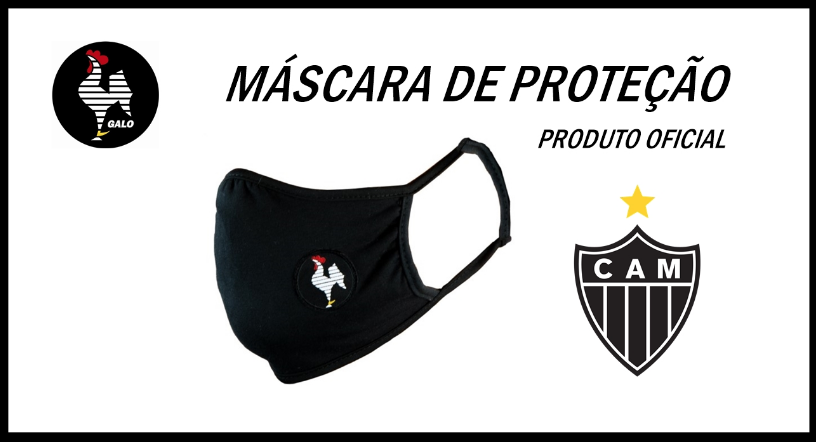 Máscara de proteção do clube Atlético Mineiro galo oficial